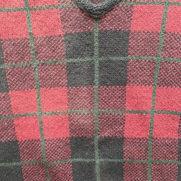 VTG Polo Ralph Lauren Wool Plaid Sweater Mens XL Tartan Buffalo Checked Holiday - Picture 7 of 7